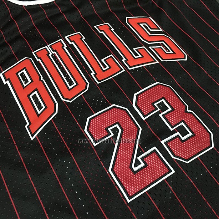 Camiseta Chicago Bulls Michael Jordan NO 23 Hardwood Classics Throwback 1997-98 Negro